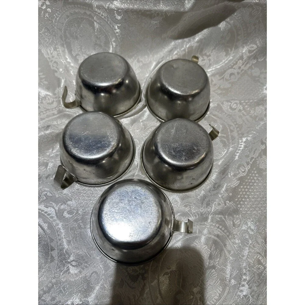 Vintage Aluminum Camping Cups Set 5